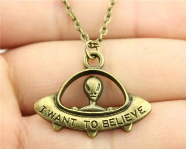 I Want To Believe UFO Necklace-Your Soul Place
